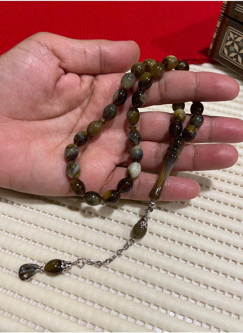 just naturals - Faturan Bakelite Prayer Beads For Men 33 Beads Size 8mm x 10.5mm - Image 1