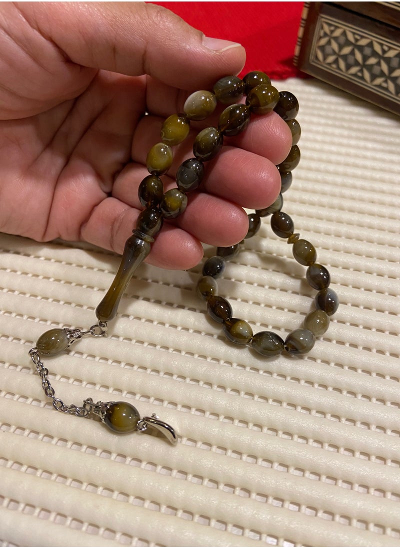 just naturals - Faturan Bakelite Prayer Beads For Men 33 Beads Size 8mm x 10.5mm - Image 1