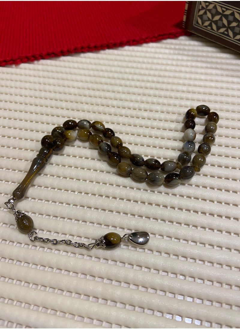 just naturals - Faturan Bakelite Prayer Beads For Men 33 Beads Size 8mm x 10.5mm - Image 1