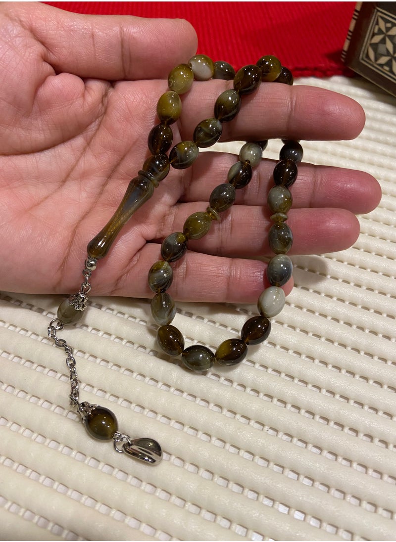 just naturals - Faturan Bakelite Prayer Beads For Men 33 Beads Size 8mm x 10.5mm - Image 1