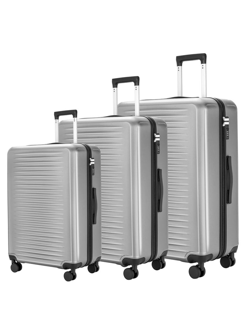 Favarey Premium Luggage Sets, 3PCS Carry-on Luggage 20/24/28 Inch, Expandable ABS+PC Hard Shell Travel Luggage Suitcase with Spinner Wheels, Carry on Luggage Set with TSA Lock (Grey)  - Image 1