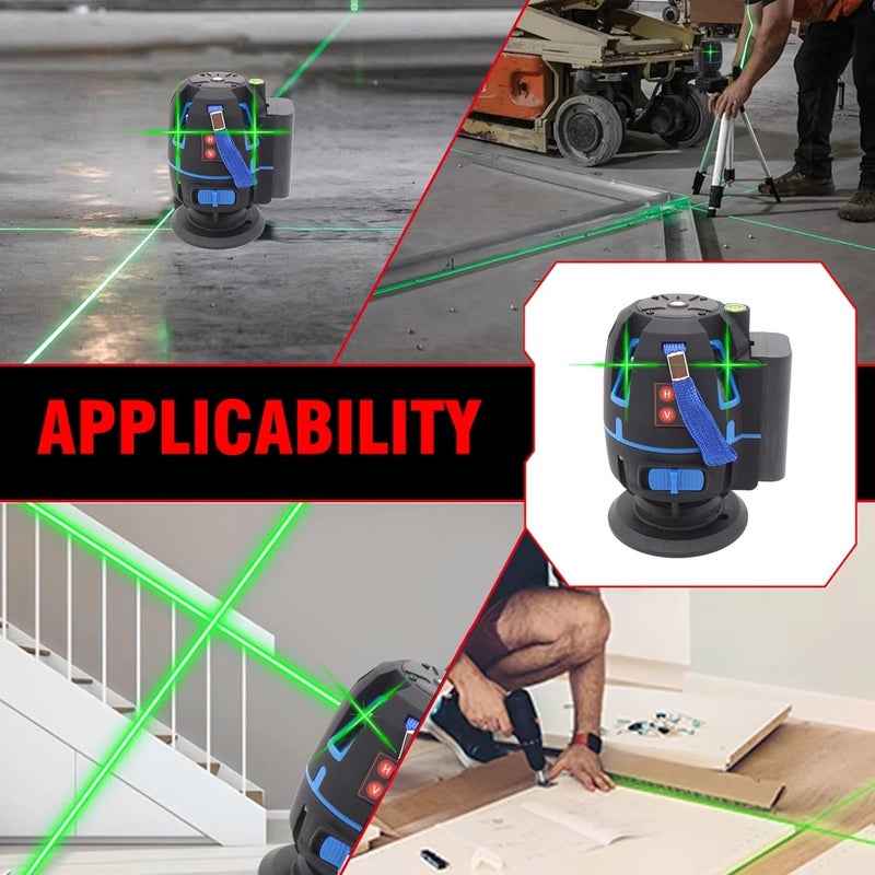 Tomahawk مستوى الليزر المتقاطع TOMAHAWK TLL88 ذاتي التسوية IP54 مقاوم للغبار دقة 1 مم مع بطاريات قابلة لإعادة الشحن مثالي للبناء والاستخدام الداخلي - Image 2