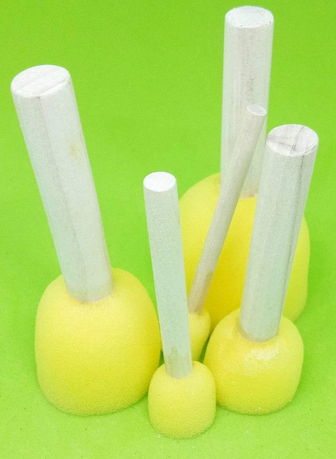 CRAFTREE - 5 Pcs Round Stencil Sponge Dabber Set With Wooden Handle Foam Brush for Furniture, Art Crafts, Painting Tools in 5 Sizes - DIY Stippler Set - Image 4