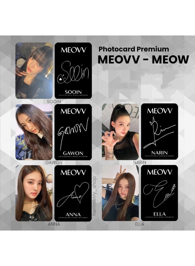 NIBEMINENT 5 قطع بطاقات لومي كيبوب MEOVV للبث لمجموعة هدايا المعجبين - Image 1