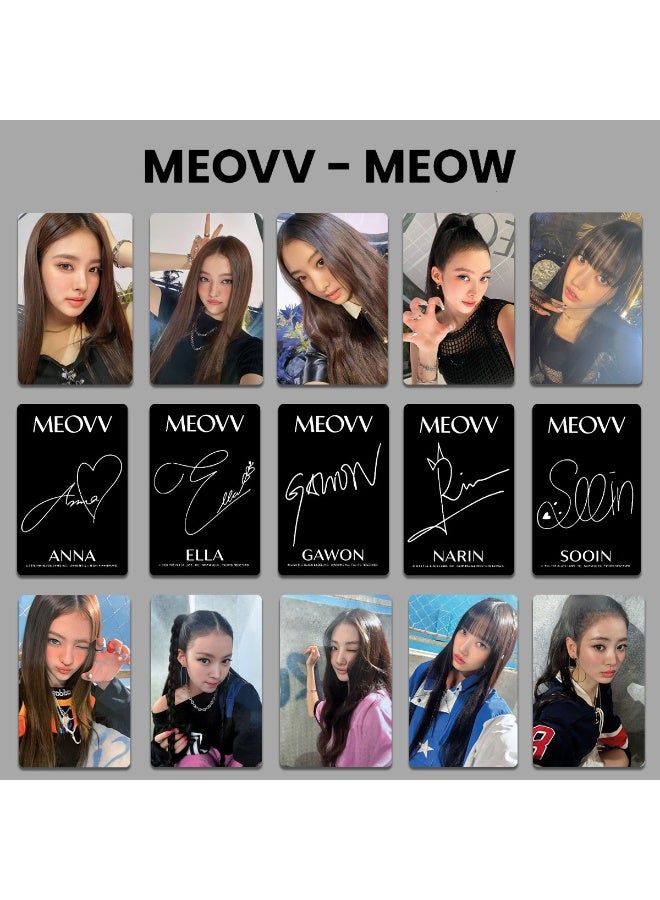 NIBEMINENT 5 قطع بطاقات لومي كيبوب MEOVV للبث لمجموعة هدايا المعجبين - Image 2