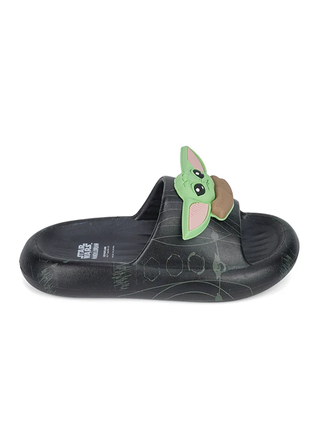 Urbanhaul  UrbanHaul Boys Starwars Grogu Print Slip on Sliders For Kids Suitable for Daily Use :- Black for Women | Best Price UAE