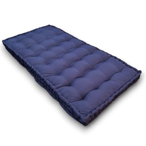 Atootfusion Soft Cotton Floor Box Mattress, 5-Inch Thick, Foldable, Movable Medium Firm, Solid Colored Bed Mattress (Navy Blue, Small Single Bed 30X72X5 Inches) - Image 3