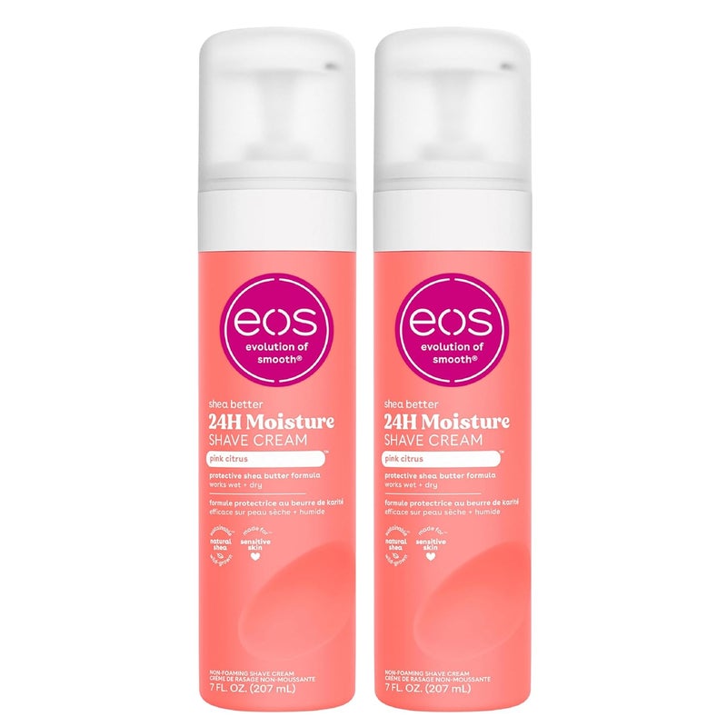 eos Shea Better Shaving Cream Pink Citrus Womens Shave Cream Skin Care 7 Fl Oz Pack of 2