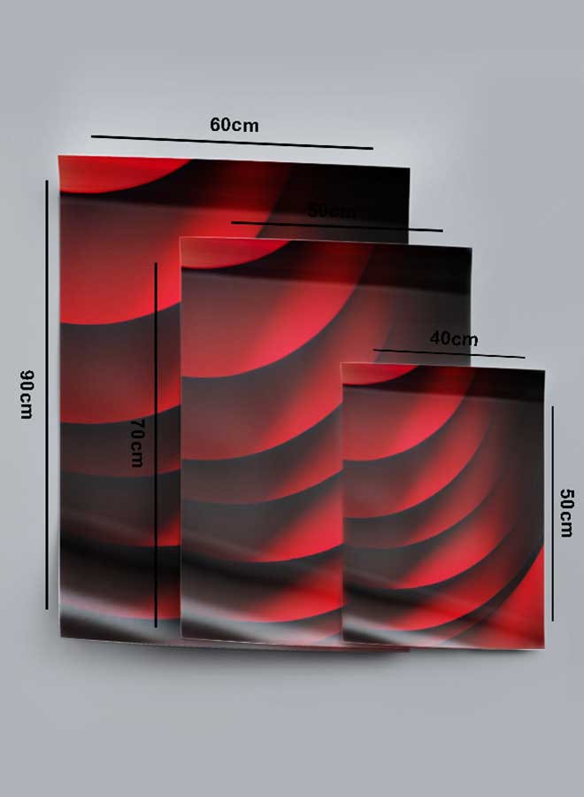 لوحة بوستر ديكور لوحة بدون فريم مع أربع قطع منفصلة من اللاصق ذو الوجهين تصميم صور دوائر المكدس الأحمر غرفة النوم غرفة المعيشة وديكور المكتب - Image 4