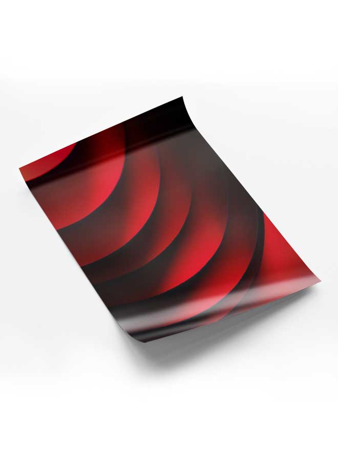 لوحة بوستر ديكور لوحة بدون فريم مع أربع قطع منفصلة من اللاصق ذو الوجهين تصميم صور دوائر المكدس الأحمر غرفة النوم غرفة المعيشة وديكور المكتب - Image 1