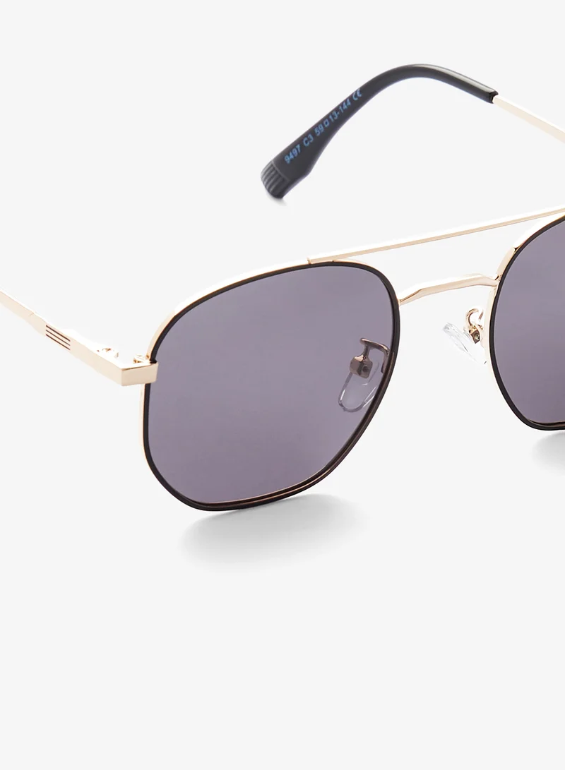 Robert Wood Polarized Lens Square Aviator Sunglasses