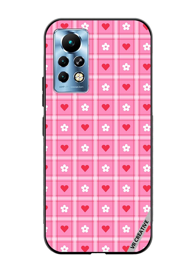 VR CREATIVE Protective Case Cover For Infinix Note 11 Pro Cute Heart Love Daisy Flower Red Pink Design Multicolour - Image 1
