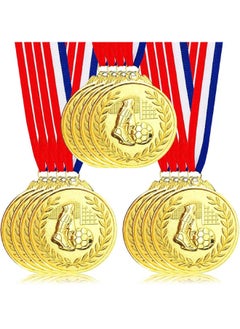 Generic 12 Pack Metal Soccer Medals with Ribbons, Gold Award Medals Winner Medals, Football Medals for Soccer Team Gifts, Soccer Games Party Favors Prizes for Children Adults, 2 Inches  - Image 1
