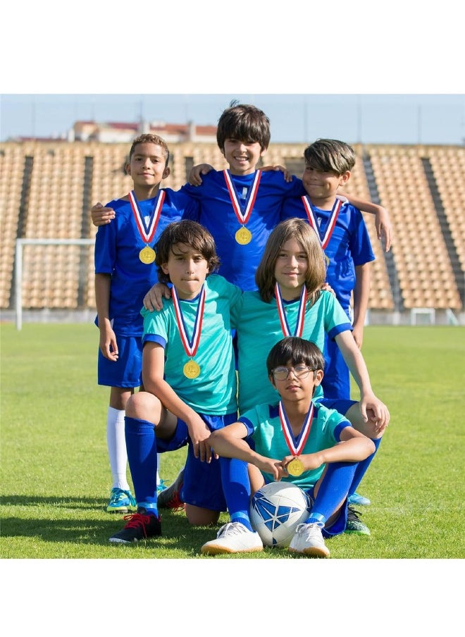 12 Pack Metal Soccer Medals with Ribbons, Gold Award Medals Winner Medals, Football Medals for Soccer Team Gifts, Soccer Games Party Favors Prizes for Children Adults, 2 Inches  - Image 5