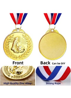 Generic 12 Pack Metal Soccer Medals with Ribbons, Gold Award Medals Winner Medals, Football Medals for Soccer Team Gifts, Soccer Games Party Favors Prizes for Children Adults, 2 Inches  - Image 3