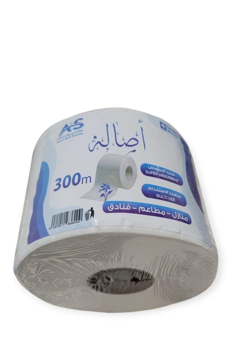 إيه إس مناديل رول أصالة – 300 متر، شديدة الامتصاص، متعددة الاستخدام