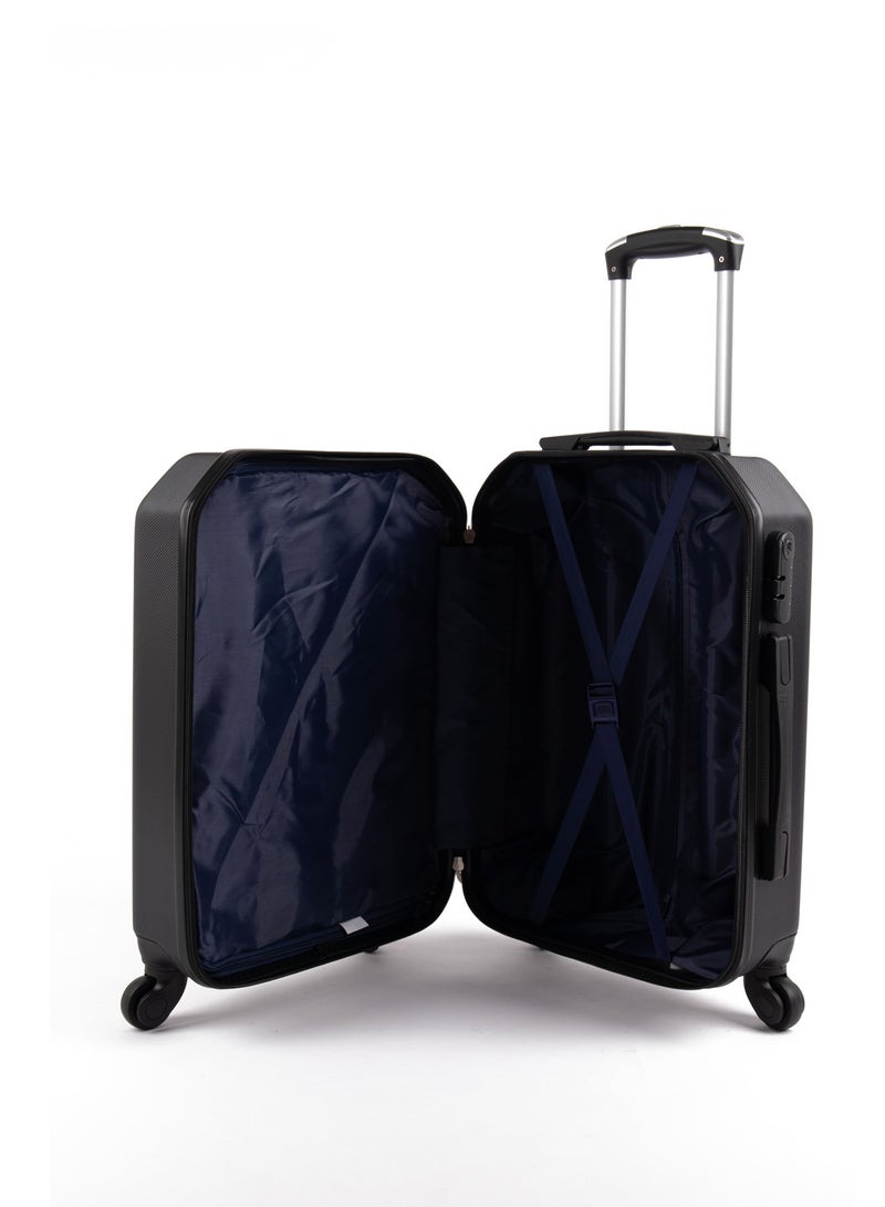 ليمرا طقم شنط سفر مكون من 5 حقائب أمتعة بـ 4 عجلات بتصميم صلب حديث أسود - Image 4