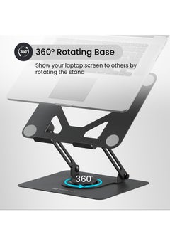 Generic Laptop Stand Foldable Carbon Metal Portable - 360 Rotating Non Slip Base -Ergonomic  Adjustable Angle And Height  Laptop Stand Holder for Desk for 11 to 15 inch Laptopsor 11 to 15 inch Laptops  - Image 2