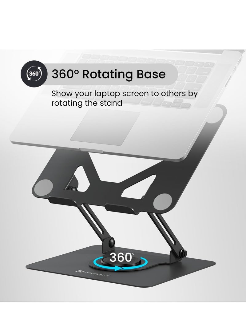 Laptop Stand Foldable Carbon Steel Portable - 360 Rotating Non Slip Base -Ergonomic  Adjustable Angle And Height  Laptop Stand Holder for Desk for 11 to 15 inch Laptopsor 11 to 15 inch Laptops - Image 3
