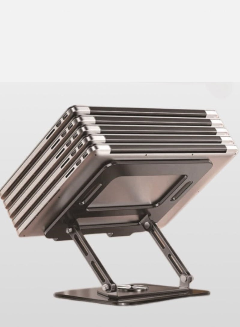 Laptop Stand Foldable Carbon Steel Portable - 360 Rotating Non Slip Base -Ergonomic  Adjustable Angle And Height  Laptop Stand Holder for Desk for 11 to 15 inch Laptopsor 11 to 15 inch Laptops - Image 5