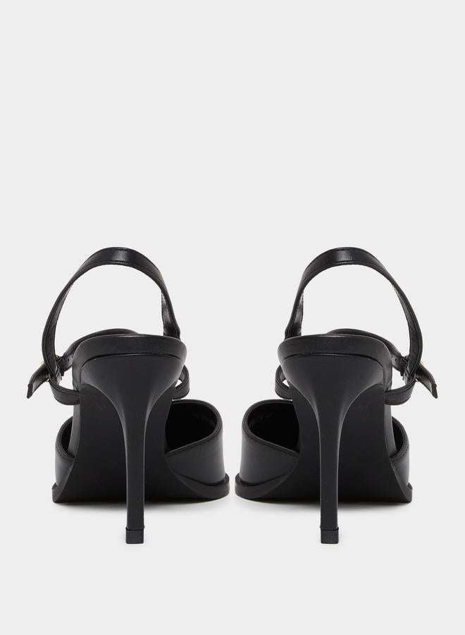 RAID Maliya Black Pointed Toe Shoes with Metal Trim - Image 4