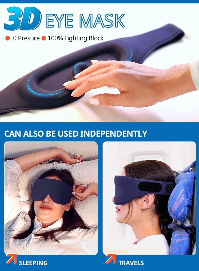 SARISUN Airplane Head Strap 3D Eye Mask, Travel Pillow Alternative for Long Flight, 360° Support Sleep Head Hold, Stop Bobblehead, Ultra-Compact Lightweight Travel Essentials, Black - Image 3