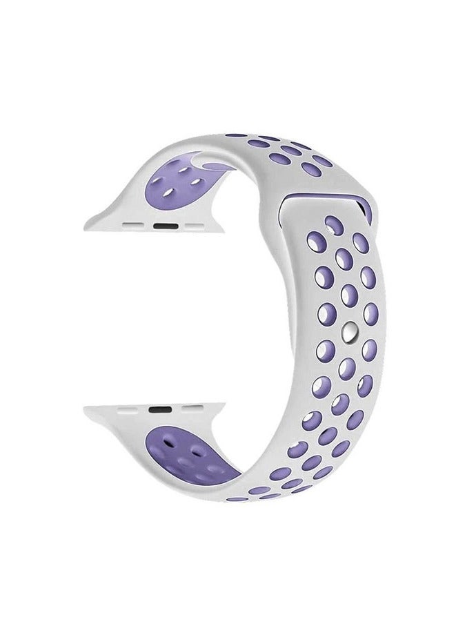Apple Watch Strap, Apple Watch band for Apple Watch  42/44/45/49 mm  - white with purple - Image 1