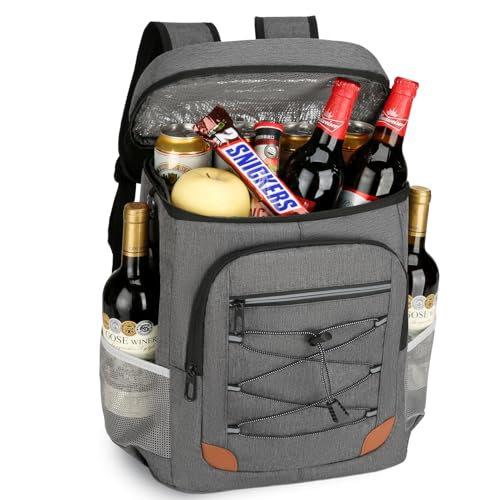 AMNOW Backpack Cooler Insulated Leak Proof for Men Women 36 Cans Soft Cooler Backpack Insulated Waterproof Large Capacity Coolers Bag Portable for Lunch Camping Travel Picnic Hiking Deep Grey - Image 1