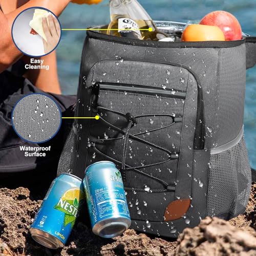AMNOW Backpack Cooler Insulated Leak Proof for Men Women 36 Cans Soft Cooler Backpack Insulated Waterproof Large Capacity Coolers Bag Portable for Lunch Camping Travel Picnic Hiking Deep Grey - Image 5
