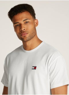 Men's Relaxed Badge Logo T-Shirt - Cotton, White - pzsku/Z81E31399FDCCA1AC01DBZ/45/_/1738050841/2ed31cc7-808b-42c5-95f4-e59b9c70bd1a