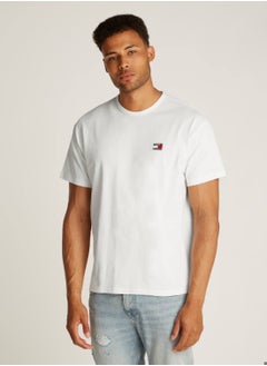 Men's Relaxed Badge Logo T-Shirt - Cotton, White - pzsku/Z81E31399FDCCA1AC01DBZ/45/_/1738759794/ba02f3c4-1ce2-4c7b-b015-7b4c49f2b179