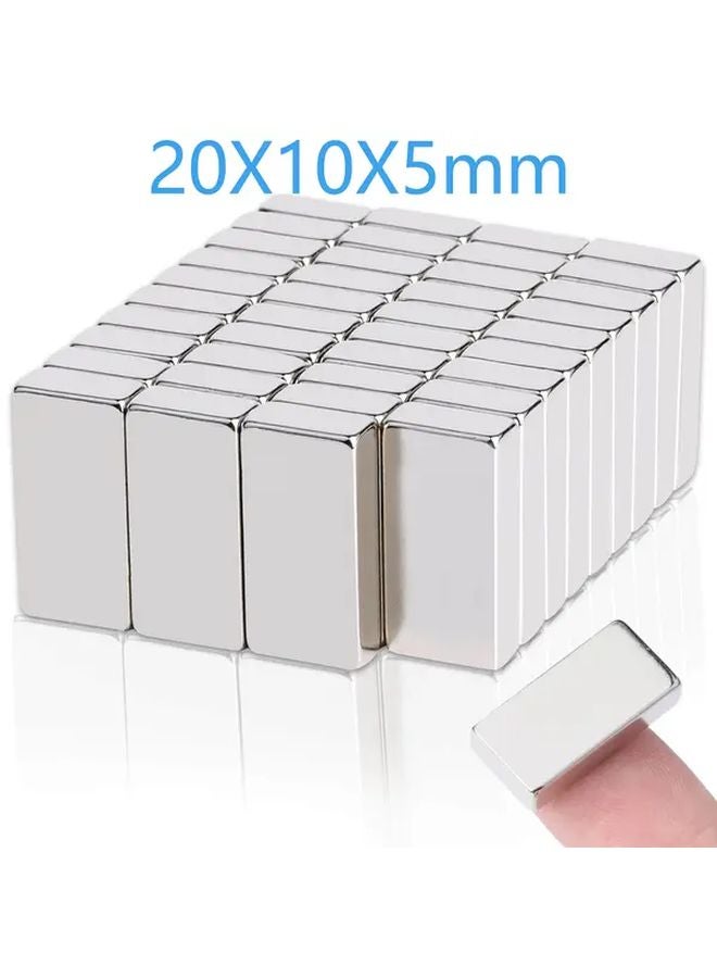 40pcs 20x10x5mm Heavy Duty Metal Bar Magnets for Fridge Office Kitchen Whiteboard - Image 2