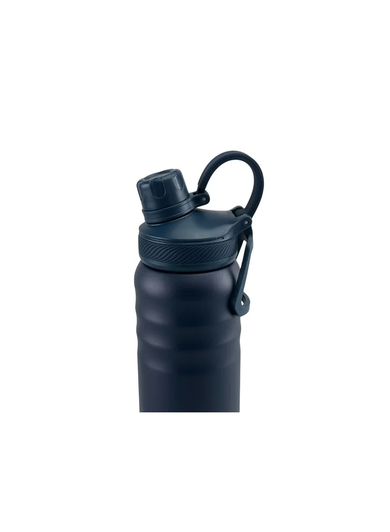 هانز لارسن Hans Larsen Cento Double-Walled Stainless Steel Vacuum Flask 720ml Hot And Cold Insulated Sports Water Bottle, Leak-Proof Lid with Carry Loop, Durable Travel Flask for Daily Use - Navy Blue