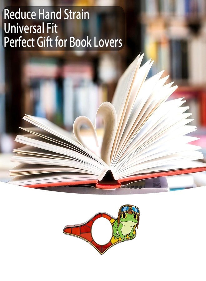 VAIIEYO حامل صفحات الكتب على شكل ضفدع، حامل صفحات الكتب ذو المقبض المريح، ملحق للقراءة، حوامل صفحات كتب أكريليك ناعمة وخفيفة الوزن للطلاب والمعلمين ومحبي الكتب والأدباء وعشاق القراءة، هدية مثالية - Image 3