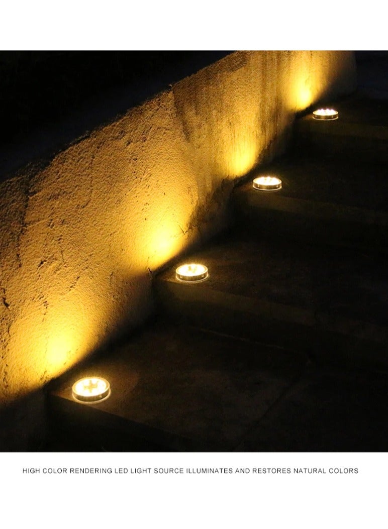 AROAQ Solar Ground Lights, Ip65 Waterproof Path Lawn Light, Strong Durable Super Bright Deck Light, Solar Landscape Lighting Decorations Outdoor For Garden Lawn Patio Pathway Yard, (Yellow Light) - Image 2