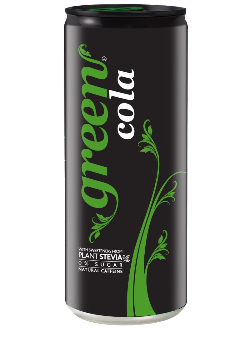 Green Cola - Green Cola Carbonated Drink 330ml Pack of 6 - Image 1