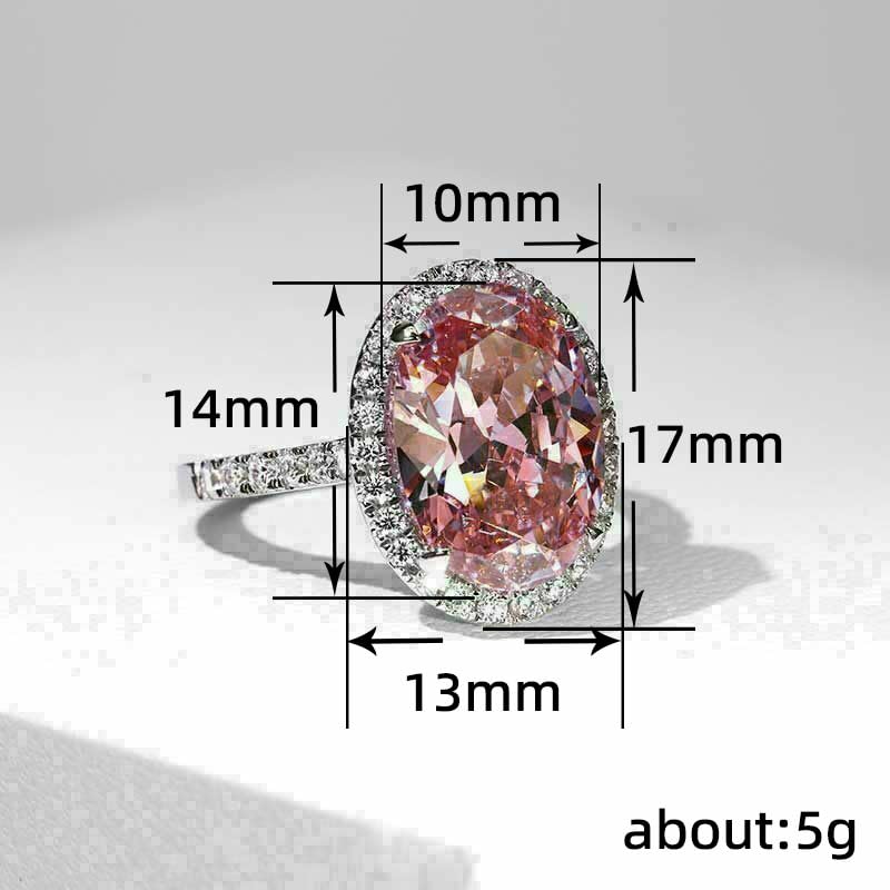 RKKOJJO 925 Sterling Silver Shiny Full Diamond Gemstone Ring 18K Pink Cubic Zirconia Promise Cocktail Rings Eternity Engagement Wedding Band Ring for Women Size 8 - Image 4