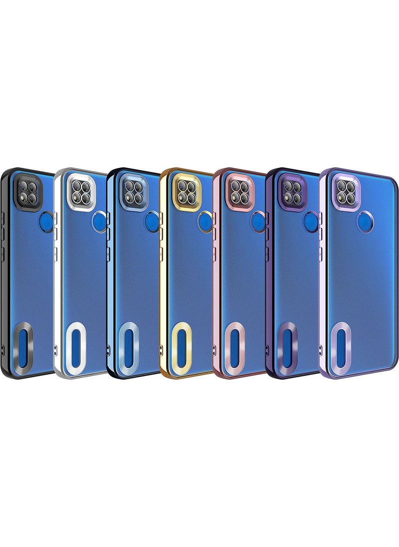 Case World Xiaomi Redmi 9c Transparent Luxury Silicone Case Showing Logo with Colored Lens Protection on the Cover Sides - Lilac  - Image 2