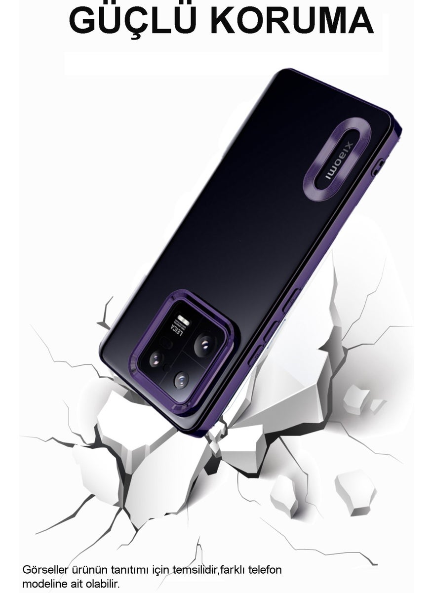 Case World Xiaomi Redmi 9c Transparent Luxury Silicone Case Showing Logo with Colored Lens Protection on the Cover Sides - Lilac  - Image 5