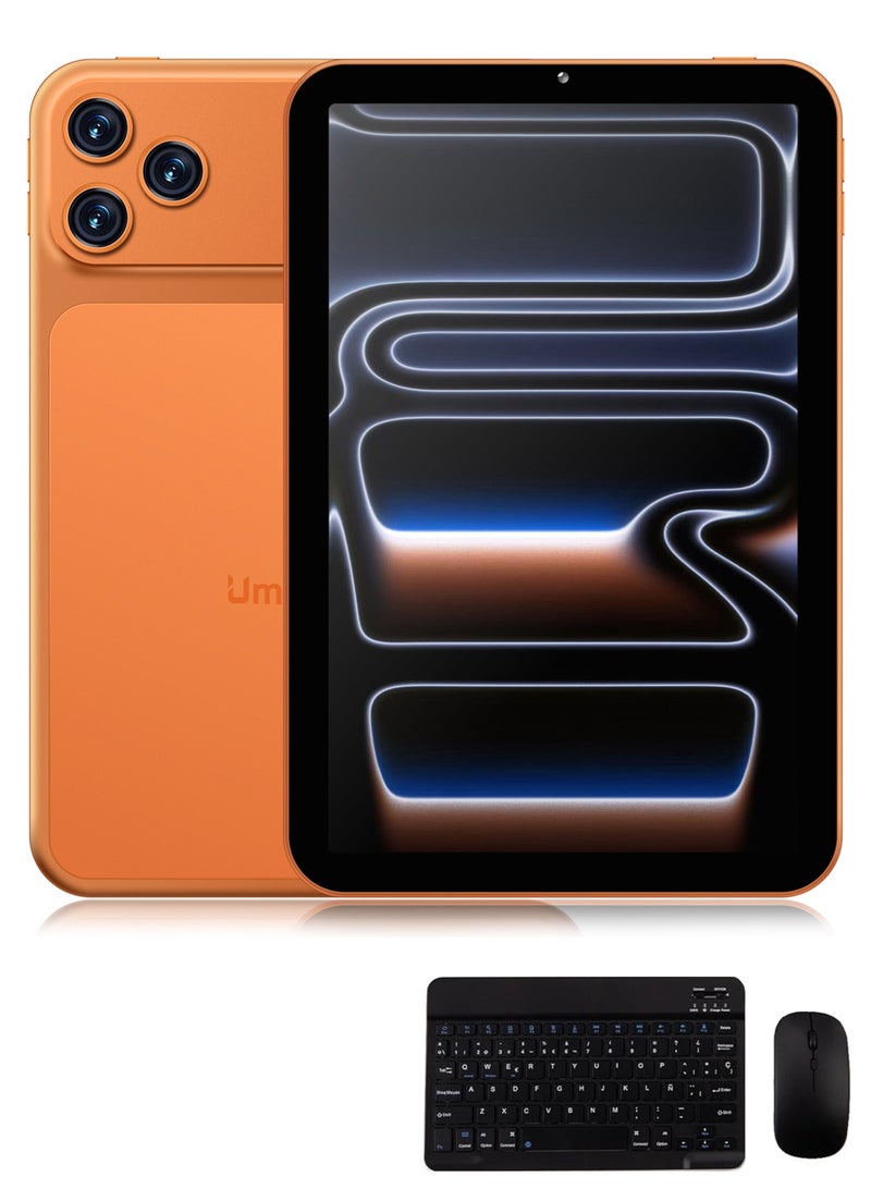 Umiio Smart Tablet i18 Pro Max 10.1-inch HD Display with Bluetooth Keyboard And Mouse 16GB RAM 1TB ROM Dual SIM 5G Network Android Tab 8+16MP Camera WiFi GPS Slim Kids Tablet -Orange - Image 1