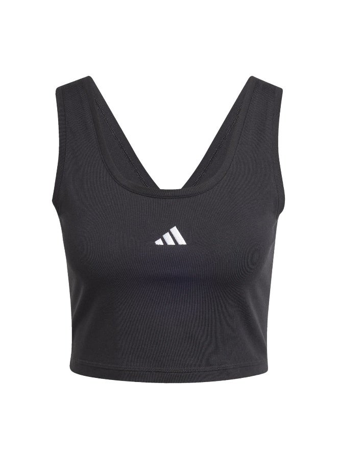Adidas W Sl Sj Tk Black Training T-Shirts For Women 2XS - Image 1