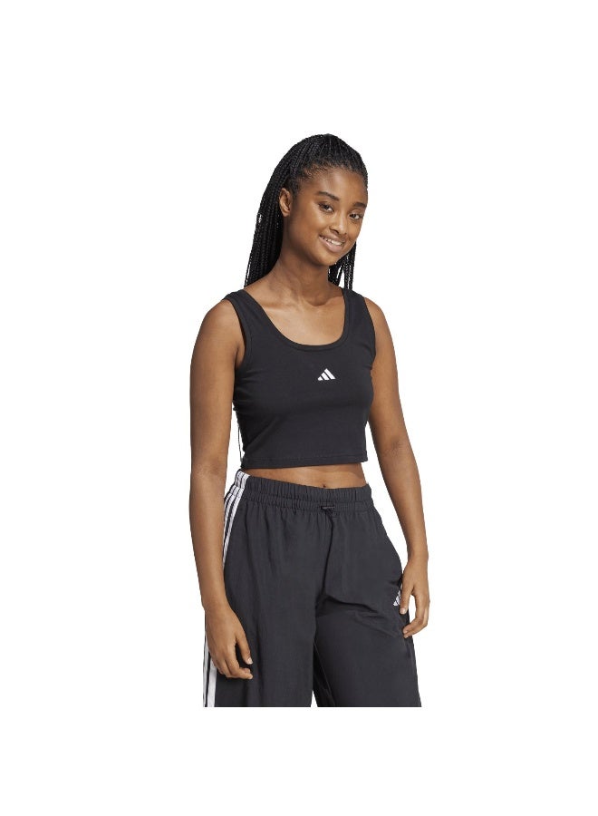 Adidas W Sl Sj Tk Black Training T-Shirts For Women 2XS - Image 4