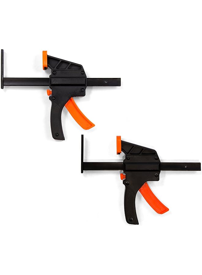 promass 6 Inch Quick Release Track Saw Clamps, Black/Orange, 36053C, Pack of 2 - Image 1