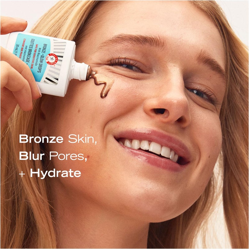 First Aid Beauty - Bronze + Glow Drops with Niacinamide, Visibly Evens Skin Tone, Blurs Pores and Hydrates for 24 hours with a Bronze Kiss of Color, Non-Comedogenic, Safe for Sensitive Skin, 1 oz - Image 2
