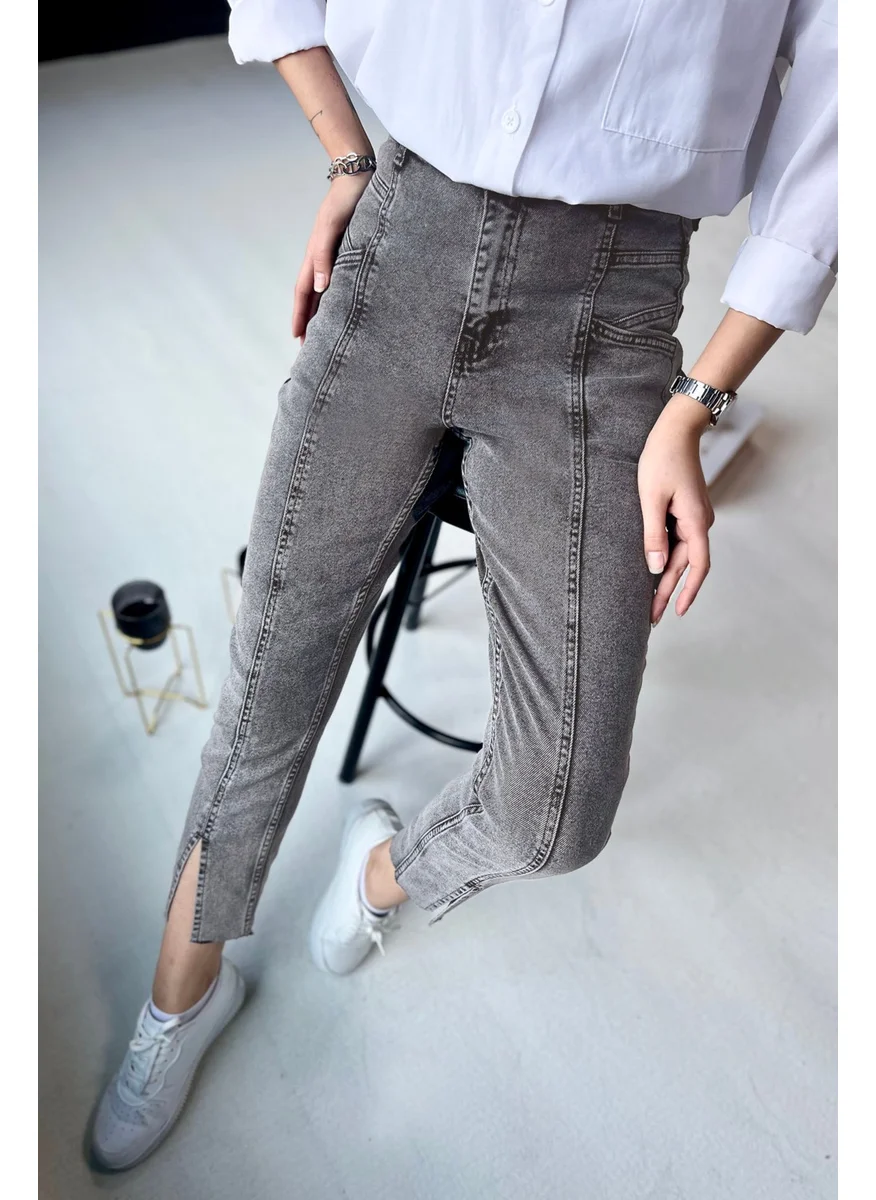 Tofisa Plain Mid Women's Anthracite Jeans - 11398