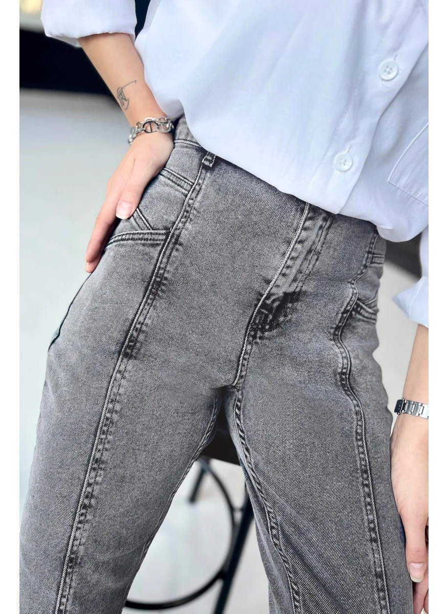Tofisa Plain Mid Women's Anthracite Jeans - 11398