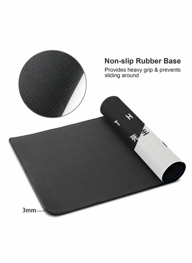 Rock Pow - Gaming Mouse Pad Black and White Cherry Blossom Extended Large Mat Desk Pad Stitched Edges Mousepad Long Non-Slip Rubber Base Mice Pad(800 * 300 * 3mm) - Image 1