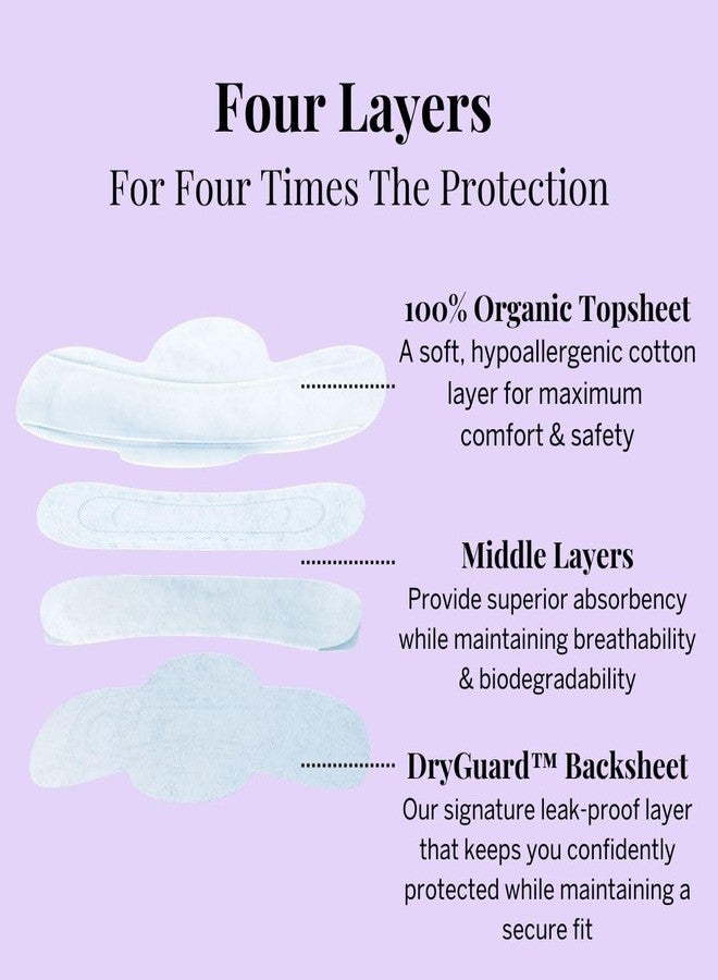 كأس بيكسي فوط بيكسي الصحية - فوط صحية للاستخدام مرة واحدة - غطاء من القطن العضوي - فوط صحية غير معطرة للنساء - قابلة للتحلل الحيوي - فوطة صحية عادية بأجنحة - 48 فوطة - Image 4