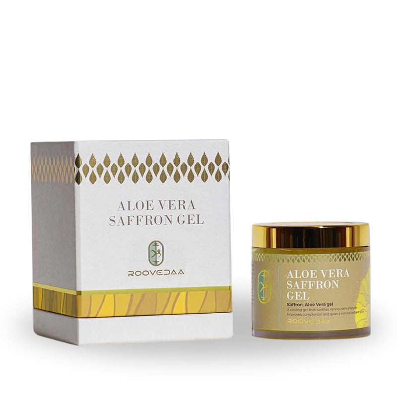Roovedaa Aloe Vera Saffron Gel Improves Complexion Reduces Pigmentation for a Radiant Glow Soothes Balances with AntiInflammatory Properties Encourages Circulation for Healthier Skin 100g - Image 1