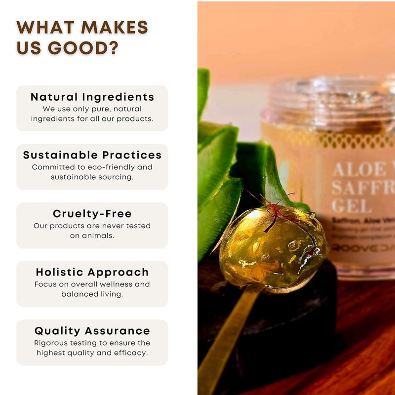 Roovedaa Aloe Vera Saffron Gel Improves Complexion Reduces Pigmentation for a Radiant Glow Soothes Balances with AntiInflammatory Properties Encourages Circulation for Healthier Skin 100g - Image 5